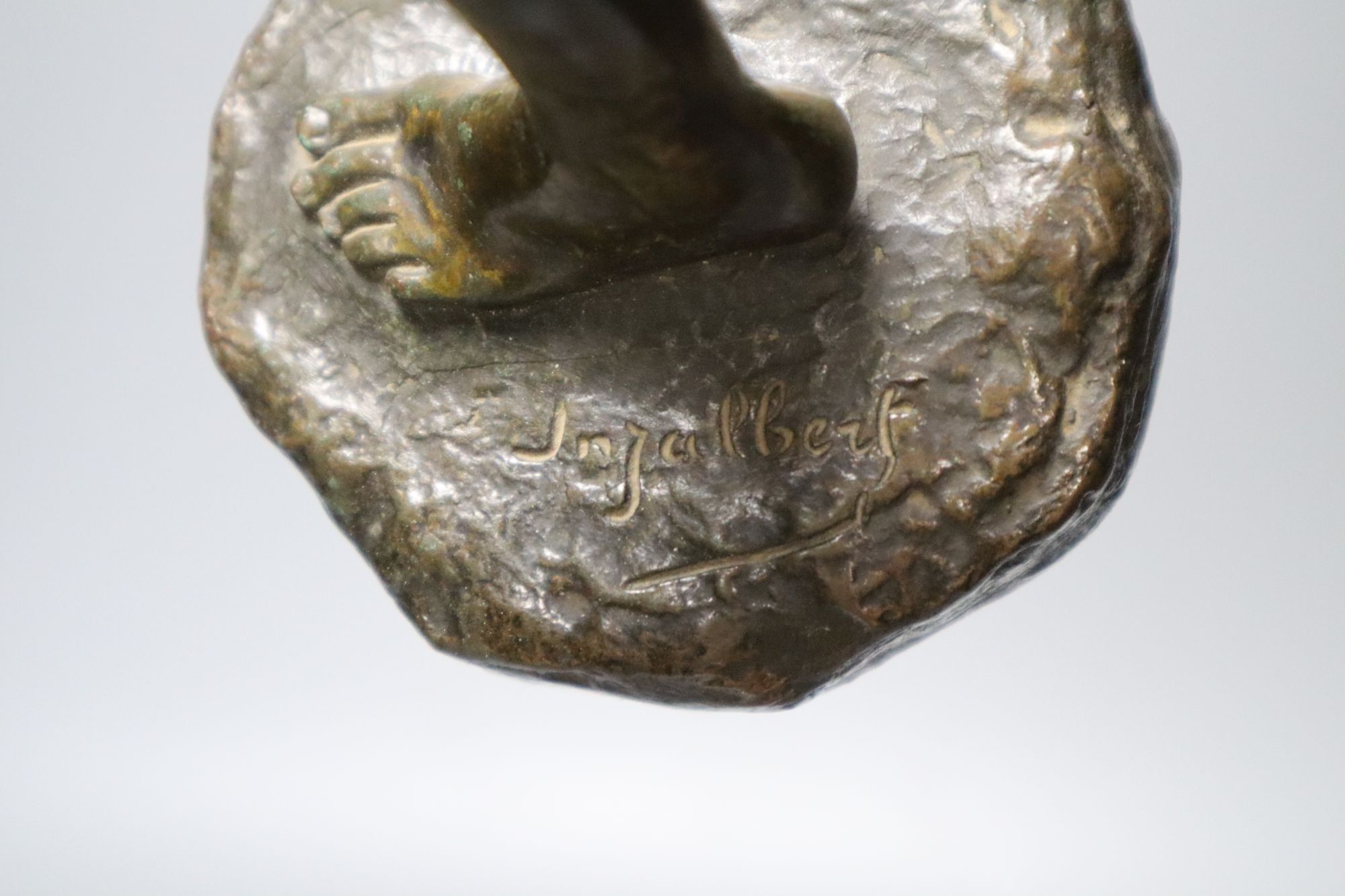 Jean-Antoine Injalbert (French 1845-1933) - Hippomene, bronze, signed, width 30cm height 30cm (fault)